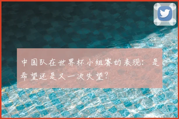 中国队在世界杯小组赛的表现:是希望还是又一次失望?